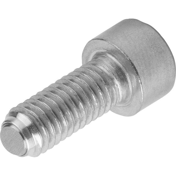 Kipp Ball-End Thrust Screw W Head, Form:B Flattened Ball, M12, L=80, Stainless Bright, Comp:Stainless K0381.21280